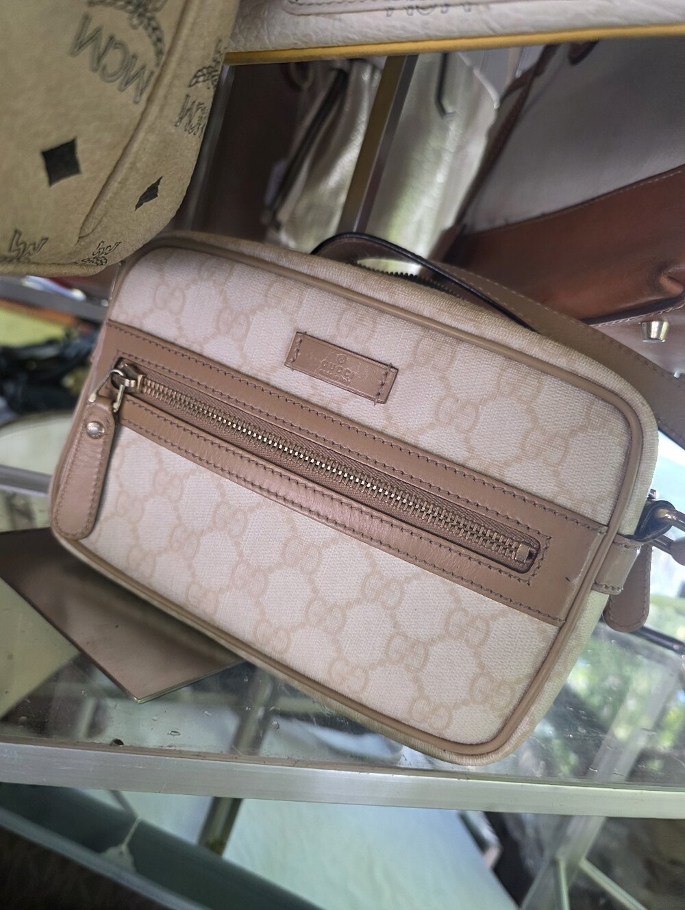 Gucci Beige/Tan GG Canvas Messenger Crossbody